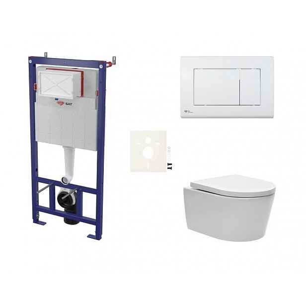 Cenově zvýhodněný závěsný WC set SAT do lehkých stěn / předstěnová montáž+ WC SAT Brevis SIKOSSBR20KECO