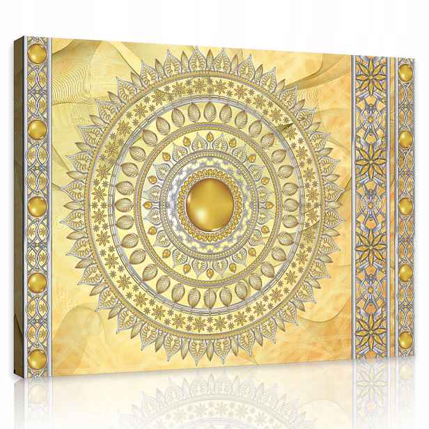 Obraz Mandala Ornament Zlatý Moderní Do Ložnice Obývacího Pokoje Plátno 100x70