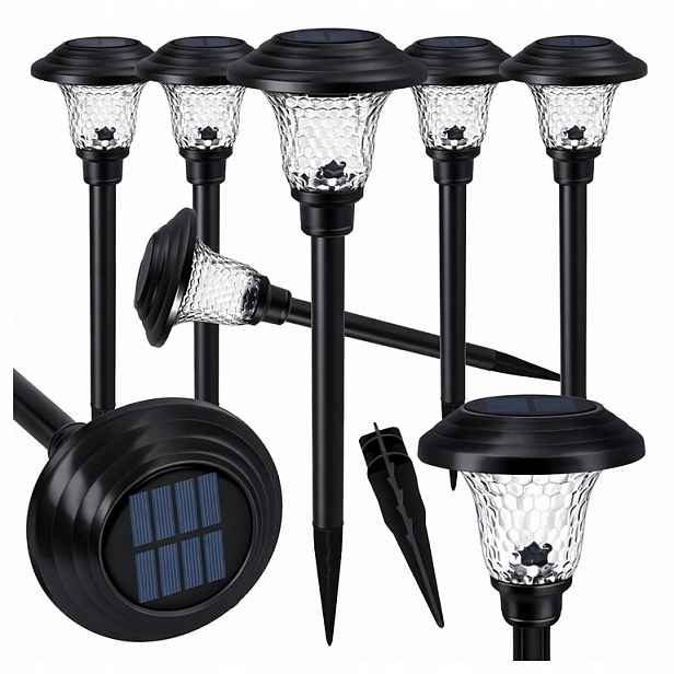 Sada lamp Solární zahradní lampy Zapichovací Voděodolné 42 cm Venkovní 6 Ks