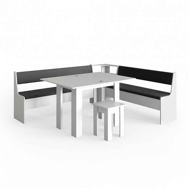 Vicco ROHOVÁ LAVICE Roman Bílá 210 x 180 cm se stolkem