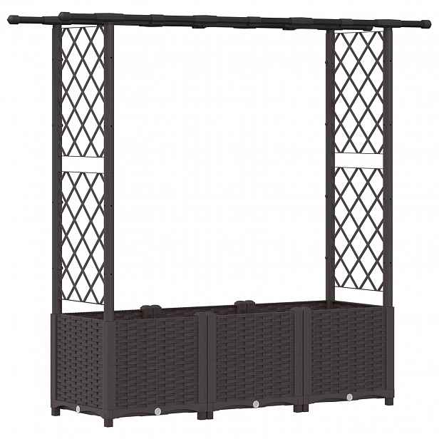 vidaXL Vyvýšený záhon s treláží a střechou Hnědá 162,5 x 40 x 136 cm