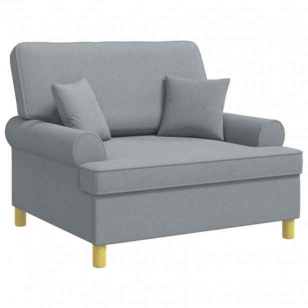 vidaXL XXL křeslo s polštáři Světle šedá Textil