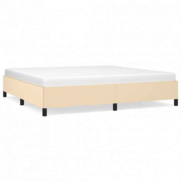 vidaXL Rám postele bez matrace krémový 200 x 200 cm textil