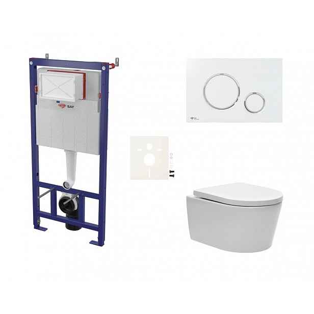 Cenově zvýhodněný závěsný WC set SAT do lehkých stěn / předstěnová montáž+ WC SAT Brevis SIKOSSBR70KECO