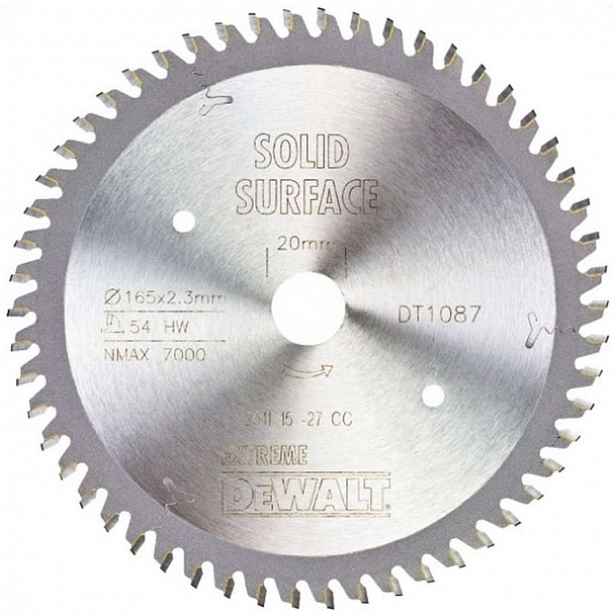 DeWALT - Pilový kotouč na dřevo 165x20 mm, 54 zubů DT1087