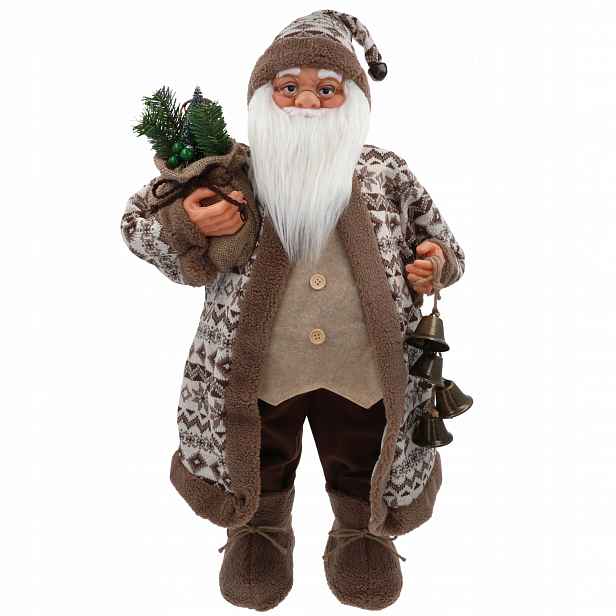Figurka Santa Clause se zvonky XXL velká stojící Mikuláš jako dárek 80 cm