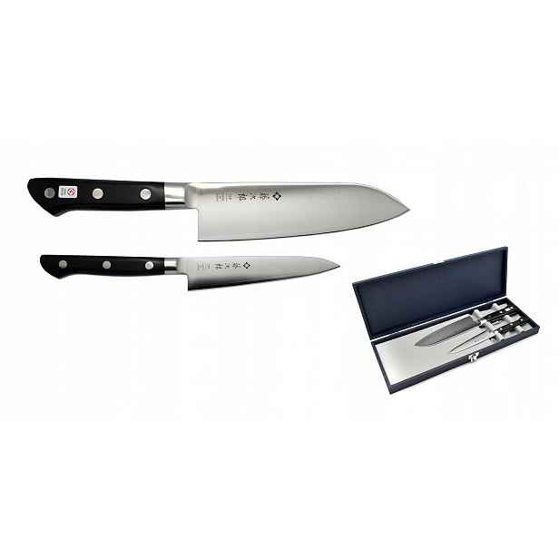 Sada 2 japonských nožů Tojiro Classic VG-10 Santoku, Petty knife