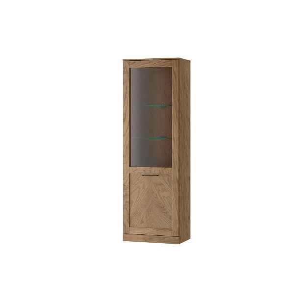 Szynaka Vitrína Cozy 10 z masivu s LED osvětlením 65 cm dub Rustikal