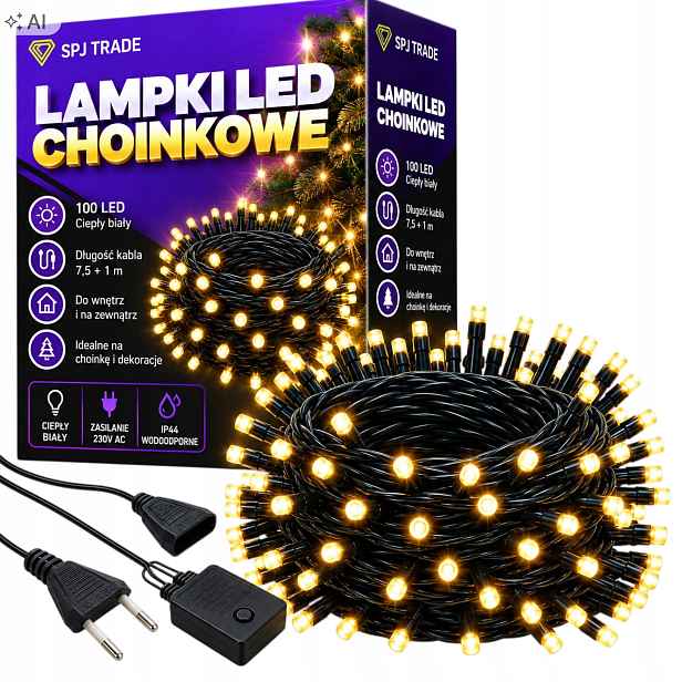 Vánoční Osvětlení Na Stromeček Venkovní 100 Led Teplá Bílá Vánoční 8 M Vnitřní