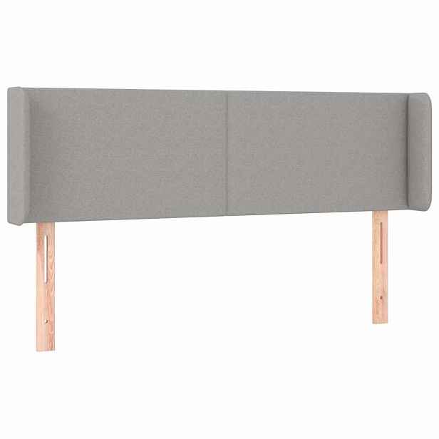 vidaXL Čelo postele typu ušák světle šedé 147x16x78/88 cm textil
