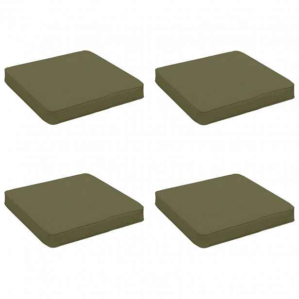 vidaXL Polstry ve 4 kusech VUGHT 4 pcs 100% polyester Olivově zelená