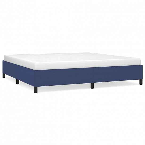 vidaXL Rám postele bez matrace modrý 200 x 200 cm textil
