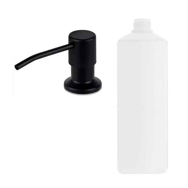 Eco produkty PUMP BLACK 500 černý vestavěný dávkovač mýdla nebo jaru s nádobkou 500 ml
