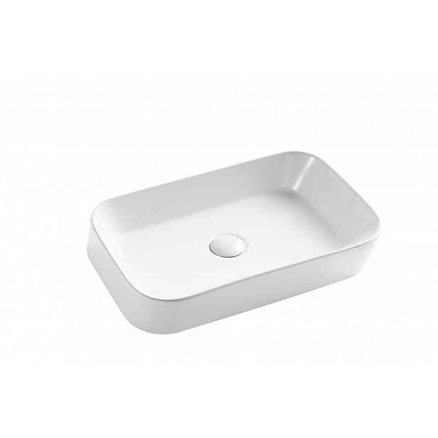 Eco produkty Tilted 55 šikmé keramické umyvadlo na desku 55 x 39 x 12 cm; bez přepadu