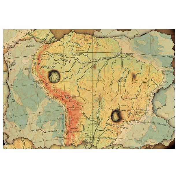 Fototapeta Mapa Jižní Ameriky retro vinylová 254x184 lepidlo