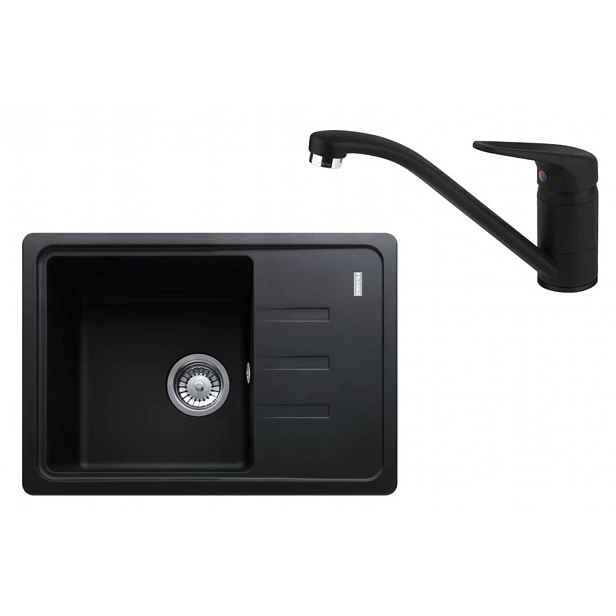 Franke - Kuchyňský set G117MČ, fragranitový dřez BSG 611-62 a baterie FC 9541.901, matná černá 114.0700.752