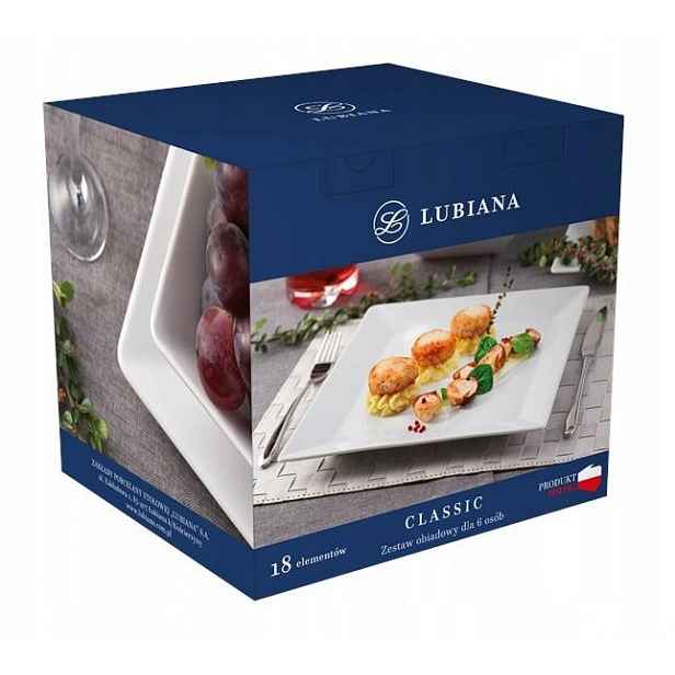 Jídelní sada pro 6 osob Lubiana Classic 18el Bílá