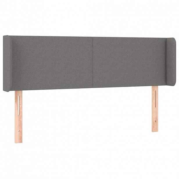 vidaXL Čelo postele typu ušák tmavě šedé 147x16x78/88 cm textil