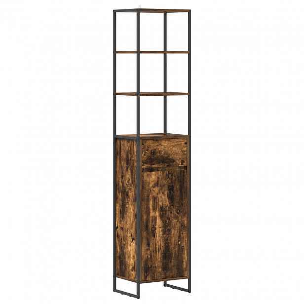 vidaXL Koupelnová skříň Kouřový dub 40 x 30 x 180 cm Kompozitní dřevo