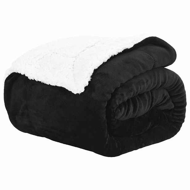vidaXL Přehoz Černá 130 x 150 cm 1 kg Fleece