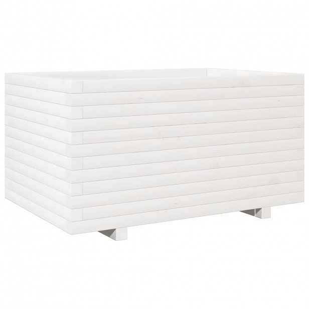 vidaXL Zahradní truhlík bílý 90 x 60 x 49,5 cm masivní borové dřevo