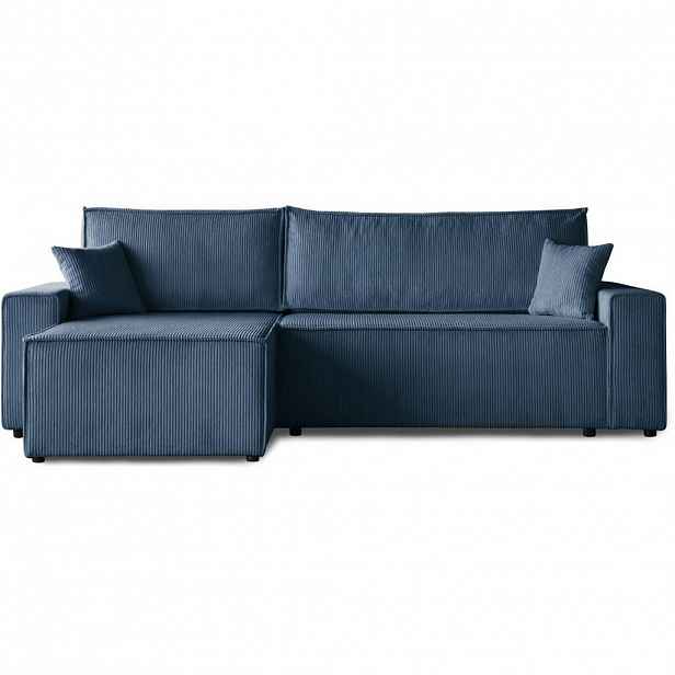 Beautysofa ROHOVÁ ROZKLÁDACÍ POHOVKA Hektor, s funkcí spaní, tmavě modrá