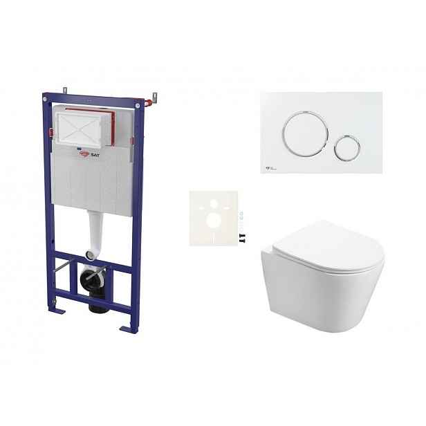 Cenově zvýhodněný závěsný WC set SAT do lehkých stěn / předstěnová montáž+ WC SAT Infinitio SIKOSSIN70KECO