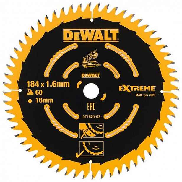 DeWALT - Pilový kotouč 184x16 mm, 60 zubů DT1670
