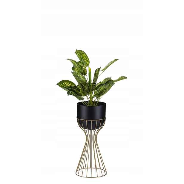 Držák Na Květináč moderní zlato černý 46 cm kov Loft