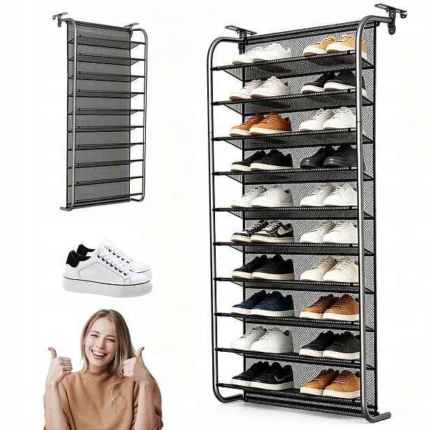 Regál Na Boty 151 CM, 10 Úrovní, Velký Stojan Na Boty Pro Ukládání Bot