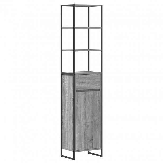 vidaXL Koupelnová skříň Šedá Sonoma 40 x 30 x 180 cm Kompozitní dřevo