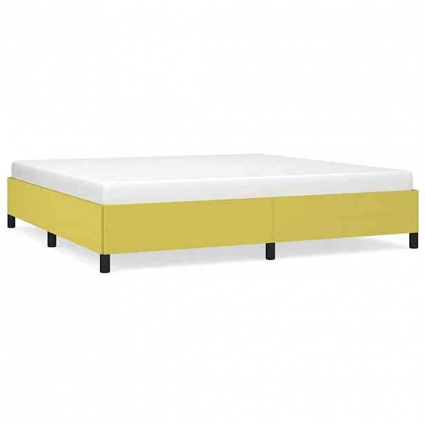 vidaXL Rám postele bez matrace zelený 200 x 200 cm textil