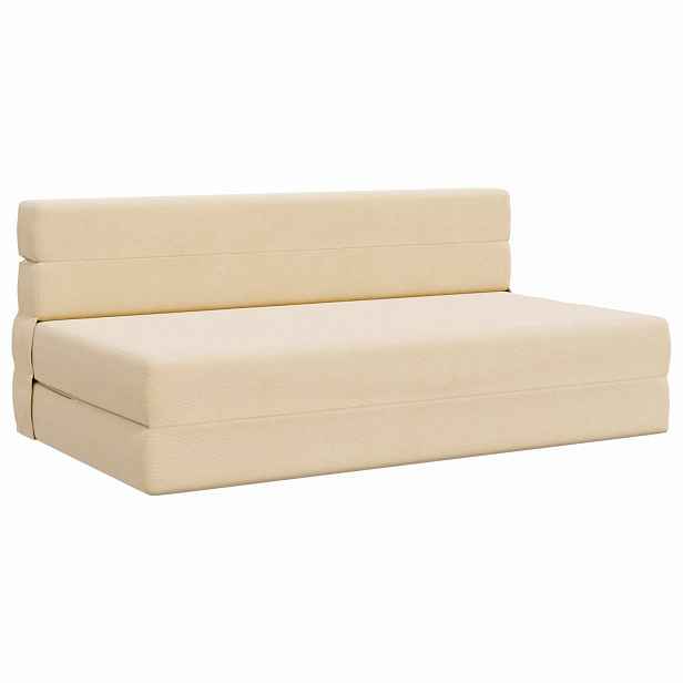 vidaXL Skládací pohovka postel Krémová 152 x 86,5 x 60 cm Textil
