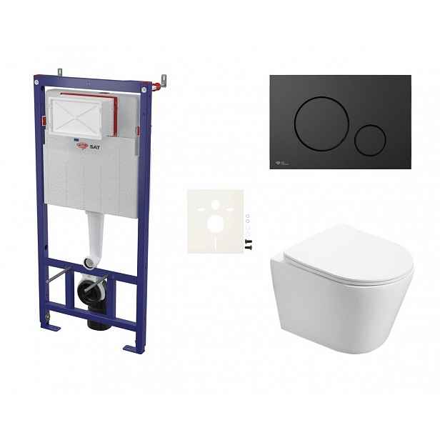 Cenově zvýhodněný závěsný WC set SAT do lehkých stěn / předstěnová montáž+ WC SAT Infinitio SIKOSSIN68KECO
