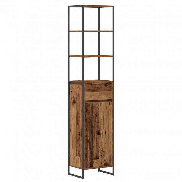 vidaXL Koupelnová skříň Staré dřevo 40 x 30 x 180 cm Kompozitní dřevo