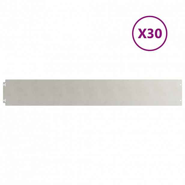 vidaXL Travní lemy 30 ks 15x103 cm nerezová ocel