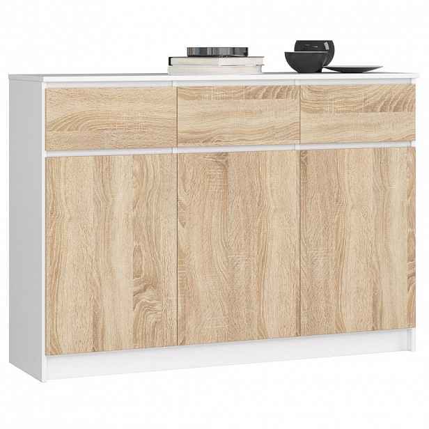 RAUMHIRSCH FURNITURE KOMODA Bílá, dub Sonoma 99/138/40
