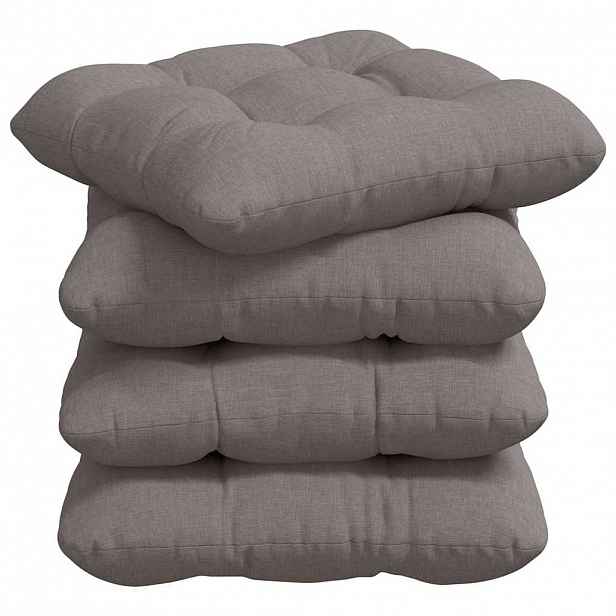 vidaXL Polštáře na sedadla 4 ks Textil Taupe 40 x 40 x 12 cm
