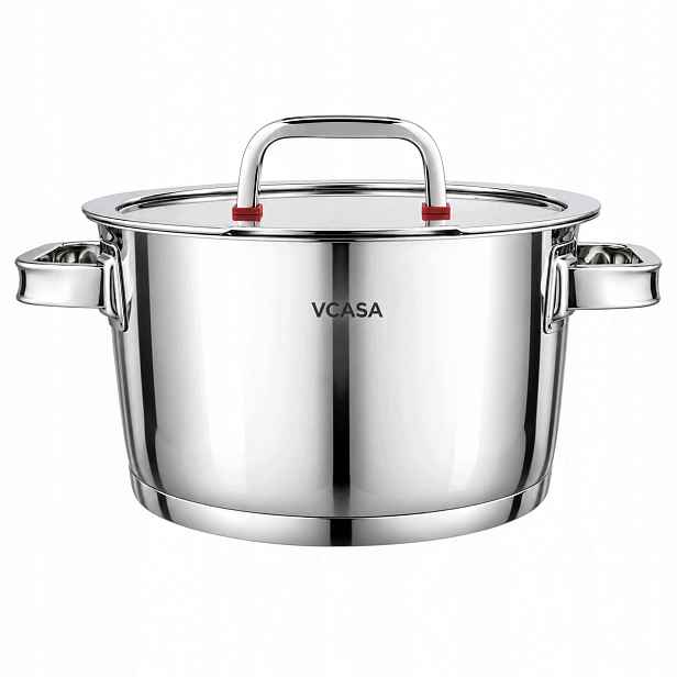 Hrnec Vcasa Sierra 24 cm 5,3 L Ocel 304 Indukční víko pro cedění Cedník