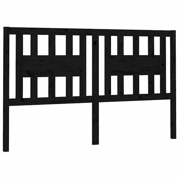 vidaXL Čelo postele černé 126 x 4 x 100 cm masivní borovice