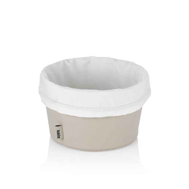 KELA Košík na chleba Grana PU kůže stříbrná šedá 11,0cm 19,0cm KL-12545