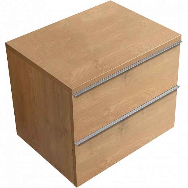 Koupelnová skříňka Velora - dub medový, úchytka chrom + deska pod umyvadlo Navira Pro - 36 mm - 70x56,6x46,5 cm