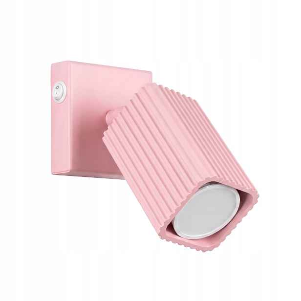 Sollux Lighting nástěnné svítidlo Rayo růžové rýhované 1xGU10 10W s vypínačem