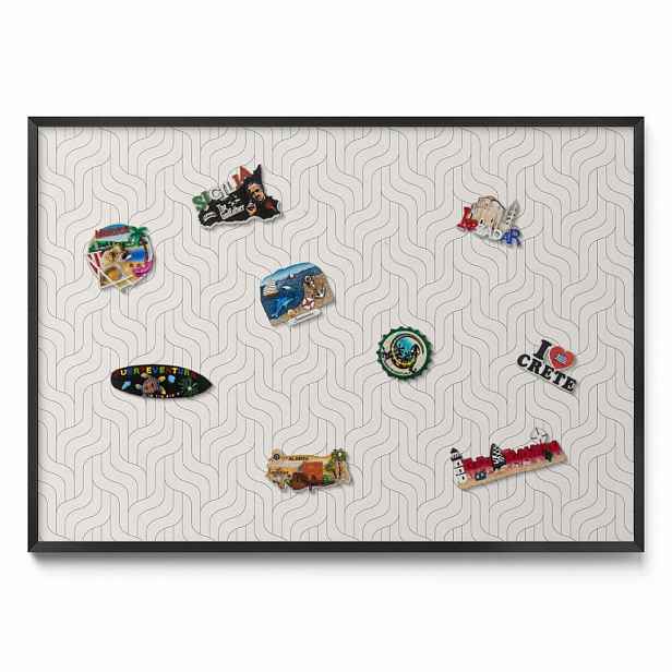 TULUP MAGNETICKÁ TABULE 100x70 cm černý rám – Tmavá kamenná struktura
