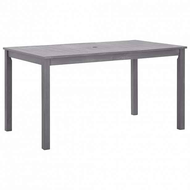 vidaXL Zahradní stůl šeď 140 x 80 x 74 cm masivní akáciové dřevo
