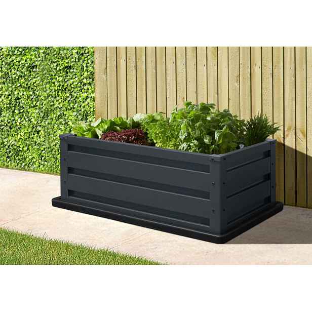 Vyvýšený zahradní záhon se základnou BestBerg VZ-P4 / 80 x 45 x 31 cm / šedá