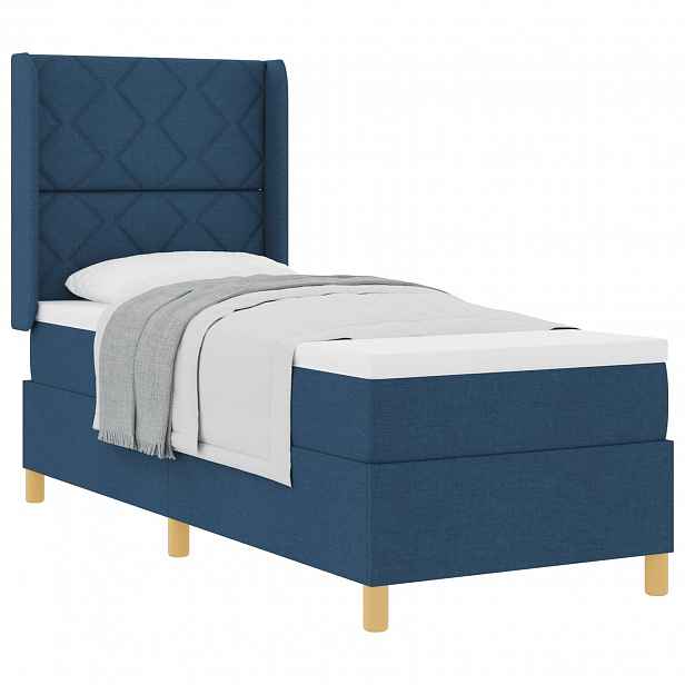 vidaXL Postel s boxspringem s čelo Modrá 80 x 200 cm textil