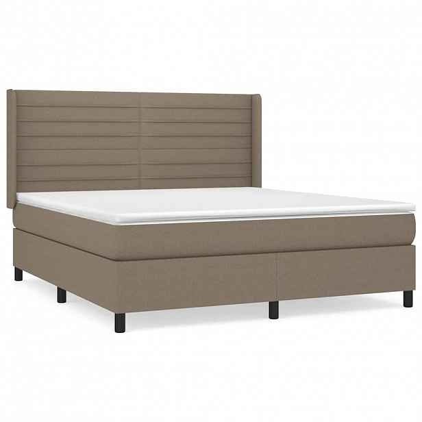 vidaXL Box spring postel s matrací taupe 160x200 cm textil