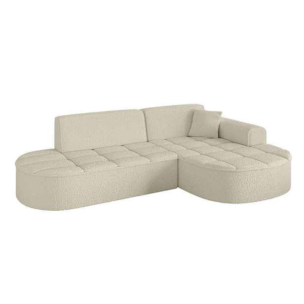 ALTDECOR ROHOVÁ SEDAČKA s otomanem, pravá TARO-L1 243x171x79,5 Béžová Buklé