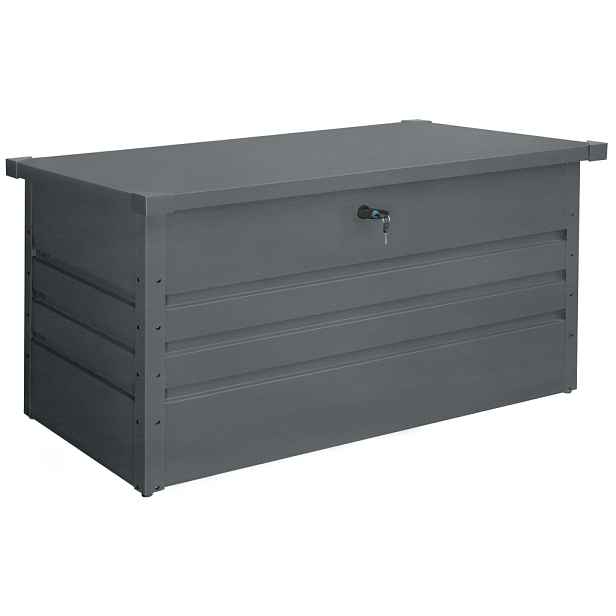 Kovový zahradní úložný box BestBerg ZBK-400A / 400 l / 132 x 62 x 62 cm / šedá